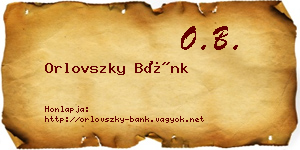 Orlovszky Bánk névjegykártya